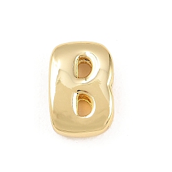 Letter B Латунные бусины, долговечный, стойки покрытие, без свинца и без кадмия, реальный 18 k позолоченный, В письме, 14x9.5x5 мм, отверстие : 11x3 мм