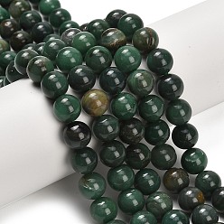 Африканский Нефрит Природные африканские нефритовые бусы пряди, круглые, 10.5 мм, отверстие : 0.8 мм, около 37 шт / нитка, 14.96 дюйм (38 см)