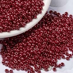 (RR426) Opaque Red Luster MIYUKI Round Rocailles Beads, Japanese Seed Beads, (RR426) Opaque Red Luster, 8/0, 3mm, Hole: 1mm, about 422~455pcs/bottle, 10g/bottle