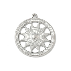 Нержавеющая Сталь Цвет 304 подвески из нержавеющей стали, подвеска в виде солнечного колеса, анти-тускнение, цвет нержавеющей стали, 25x22x2.5 мм, отверстие : 1.2 мм