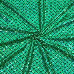 Vert Mer Moyen 1 Tissus en spandex à motif écailles de poisson, accessoires du vêtement, vert de mer moyen, 1500x0.2mm