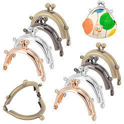 (52) Непрозрачная лаванда 8шт 4 цвета железный замок поцелуй кошелек рамки, гладкая поверхность, для изготовления портмоне, разноцветные, 4.6x5.5x1.1 см, отверстие : 2.5 мм, 2 шт / цвет