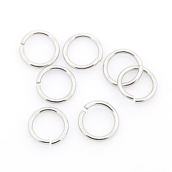 Stainless Steel Color Tarnish Resistant 304 Stainless Steel Open Jump Rings, Saw Cut Seamless Round, Stainless Steel Color, 10x1.2mm, 17 Gauge, Inner Diameter: 7.6mm, about 1000pcs/bag
