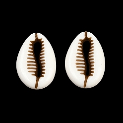 (404) Непрозрачное AB Кислое яблоко Непрозрачные акриловые бусины, окрашенные распылением, имитация оболочки, формы раковины, цветочный белый, 15x10x4 мм, Около 1325 шт / 500 г