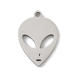 Нержавеющая Сталь Цвет 201 прелести нержавеющей стали, лазерная резка, инопланетное очарование, анти-тускнение, цвет нержавеющей стали, 10x8x1 мм, отверстие : 1 мм