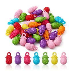 (52) Непрозрачная лаванда Непрозрачные акриловые подвески, ананас, разноцветные, 23x12.5x10 мм, отверстие : 3 мм