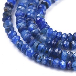 Kyanite Natural Kyanite/Cyanite/Disthene Beads Strands, Grade AAA, Rondelle, Faceted, 3x2mm, Hole: 0.7mm, about 174pcs/strand, 15.55 inch(39.5cm)
