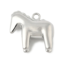 Платина Подвески из сплава , лошади прелести, стойки покрытие, без свинца и без кадмия, платина, 28x29x10.5 мм, отверстие : 3 мм
