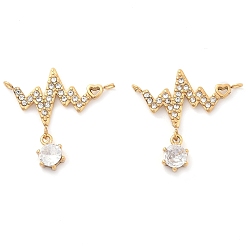 Кристалл 304 подвески-браслеты в виде сердца из нержавеющей стали со стразами, ионное покрытие (ip), золотые, кристалл, 21x20.5x3.5 мм, отверстие : 1.5 мм