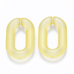 Yellow Transparent Acrylic Linking Rings, Quick Link Connectors, for Cable Chains Making, Frosted, Oval, Yellow, 31x19.5x5.5mm, Inner Diameter: 19.5x7.5mm