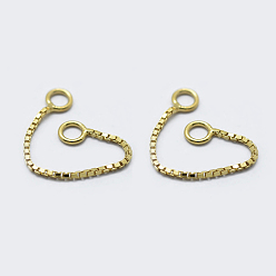 Золотой 925 цепочка из стерлингового серебра, золотые, 30x0.65 мм, отверстие : 1 мм