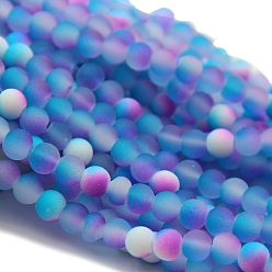 Васильковый Светящиеся стеклянные бусины из искусственного нефрита, изготовление аксессуаров для браслета своими руками, светящиеся в темноте бусы, васильковый, 8 мм, 95~105 шт