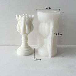 White Flower DIY Silicone Candle Molds, For Candle Making, White, 7.5x7x13.8cm