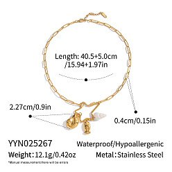 Fish 304 ожерелья с геометрическими подвесками из нержавеющей стали для женщин, реальный 18 k позолоченный, рыба, 15.94 дюйм (40.5 см)