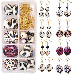 Couleur Mélangete Fabrication de boucle d'oreille bricolage, avec des perles acryliques, alliage de perles d'entretoises, épingles à tête de fer, épingles à œil en laiton et crochets de boucle d'oreille, couleur mixte, 135x70x30mm