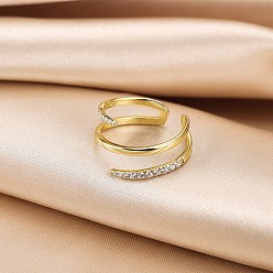 Настоящее золото 14K 925 регулируемые манжеты из стерлингового серебра с микропаве из кубических цирконий для женщин, реальный 14 k позолоченный, 7 мм, внутренний диаметр: регулируемый