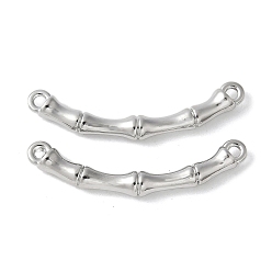 Платина Сплав изогнутые бамбуковые палочки соединительные подвески, стойки покрытие, платина, 33.7x9x4 мм, отверстие : 1.5 мм