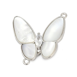 Платина Латунное микропейв, прозрачный кубический цирконий, складные застежки, без кадмия, без никеля и без свинца, с оболочкой, бабочка, платина, 26x24.5x10 мм, отверстие : 1.4 мм