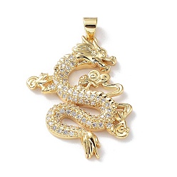 Золотой Стойка металлическая латунная микропрофилированная кубическая циркония подвески, без кадмия и без свинца, долговечный, дракон, золотые, 31x22x4 мм, отверстие : 4x3.5 мм