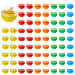 Mixed Color 100Pcs PP Plastic Round Vending Machine Egg Capsules, Storage Capsules, Mixed Color, 38mm, Inner Diameter: 34mm