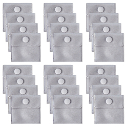 Гейнсборо 24шт. квадратные бархатные мешочки для украшений, на кнопках, светло-серые, 6.7~7.3x6.7~7.3x0.95 см