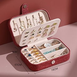 FireBrick PU Leather Jewerly Storage Boxes, with Magnetic Clasp, Rectangle, FireBrick, 16x11x5cm