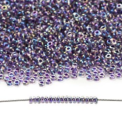 (774) Dark Purple Lined Crystal Rainbow Toho 11/0 полукруглые бусины, японский бисер, (774) темно-фиолетовая кристальная радуга, 11/0, 2.2x0.9 мм, отверстие : 0.8 мм, Около 1733 шт / 10 г