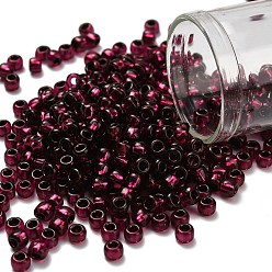 (2226) Silver Lined Dark Fuchsia Тохо 6/0 круглые бусины, японский бисер, (2226) тёмная фуксия с серебряной подкладкой, 4 мм, отверстие : 1.5 мм, Около 840 шт / 50 г