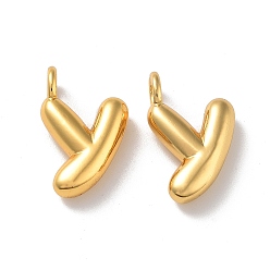 Letter Y Латунные подвески, без кадмия, без никеля и без свинца, реальный 18 k позолоченный, Письмо Y, 18.5x12.5x4.8 мм, отверстие : 3.2 мм