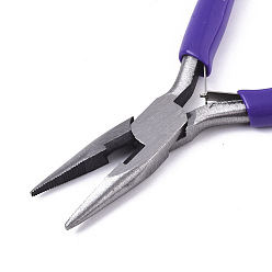 Dark Slate Blue 45# Steel Jewelry Plier Sets, Including Wire Round Nose Plier, Cutter Plier and Side Cutting Plier, DarkSlate Blue, 11.7x8x0.9cm, 11.7x7.5x1cm, 10.7x7x0.85cm, 3pcs/set