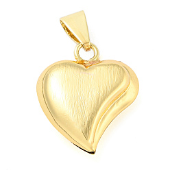 Настоящее золото 18K Стойки обшивки латунные подвески, без кадмия и без свинца, долговечный, с целью перехода в кольце, сердце, реальный 18 k позолоченный, 24x20x7.5 мм, отверстие : 8.5x4 мм