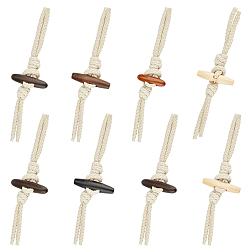 Mixed Color Wood Button, Cotton Thread Horn Toggle Button, Sewing Accessories, Triangle, Mixed Color, 16sets/bag