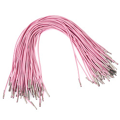 Pink Круглый эластичный колючий шнур для переплета масок и шляп, с концами железа шнура, платина, розовые, 300x1.5 мм