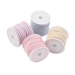 (52) Непрозрачная лаванда Шнуры из искусственной замши, искусственная замшевая кружева, разноцветные, 4x1.5 мм, около 5.46 ярдов (5 м) / рулон, 4 рулонов / набор