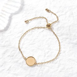 Золотой 304 изготовление браслета-слайдера из нержавеющей стали, с круглыми подносами, с пластиковыми подвесками ccb и латунными бусинами, золотые, лоток : 12.5 мм, 10-1/2 дюйм (26.8 см)