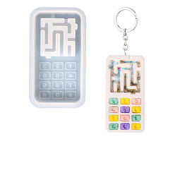 Furniture & Appliances Food Grade Silicone Quicksand Molds, Key Chain Shaker Molds, for UV Resin, Epoxy Resin Craft Making, Telephone Pattern, 93x53x12mm