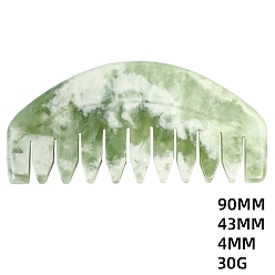 Темный Морско-зеленый Массажные расчески из натурального нефрита, темно-зеленый, 90x43x4 мм