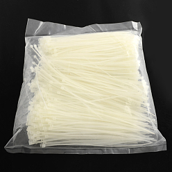 White Plastic Cable Ties, Tie Wraps, Zip Ties, White, 100x3mm, about 1000pcs/bag