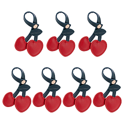 Красный 7 шт. подвесные украшения из искусственной кожи, вишня, золотой свет, красные, 172x75x9 мм