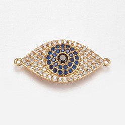 Golden Messing Mikro ebnen Zirkonia Links, Auge, Blau, golden, 30x14x4 mm, Bohrung: 1 mm