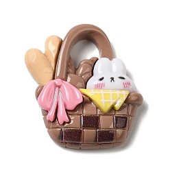 Кролик Непрозрачные кабошоны из мультяшной смолы, для изготовления ювелирных изделий, кролик, 28x26x7 мм