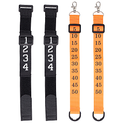 (52) Непрозрачная лаванда 4шт 2 стили полиэстер футбольный судья цепи клипсы шнур браслеты набор, Маркировочная лента для двора, клейкие браслеты, разноцветные, 12-5/8~12-3/4 дюйм (32~32.3 см), 2 шт / стиль