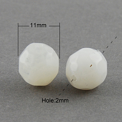 Белый Акриловые бусины, Стиль имитация драгоценных камней, граненые, круглые, белые, 11 мм, Отверстие : 2 мм , около 540 шт / 500 г