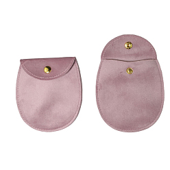 Pink Мешок ювелирных изделий бархата, Для браслетов, Ожерелье, хранение серег, овальные, розовые, 9x10 см