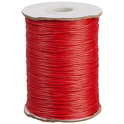 (123L) Белый крем непрозрачный блеск 1 рулон экологичного корейского вощеного полиэфирного шнура, макраме ремесленная нить для изготовления ювелирных изделий, круглые, огнеупорный кирпич, 1 мм, около 169.51~174.98 ярдов (155~160 м) / рулон