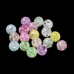 Gemischte Farbe Transparent Knistern Acrylperlen, Runde, Gemischte Farbe, 11.5 mm, Bohrung: 2.5 mm, ca. 500 Stk.
