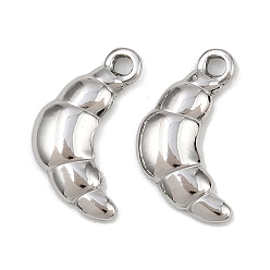 Нержавеющая Сталь Цвет 304 подвески из нержавеющей стали, круассановые прелести, цвет нержавеющей стали, 17x9.5x2 мм, отверстие : 1.6 мм