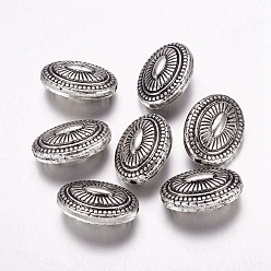 Antique Silver CCB Plastic Beads, Oval, Antique Silver, 18.5x25x11mm, Hole: 2mm