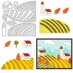 Building Углеродистая сталь разрезает трафареты, для diy scrapbooking, Фотоальбом, декоративная бумага для тиснения, цвет нержавеющей стали, здание, 114x109x0.8 мм