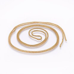 Золотой 304 нержавеющая сталь коробка цепи, пайки, золотые, 2x2 мм